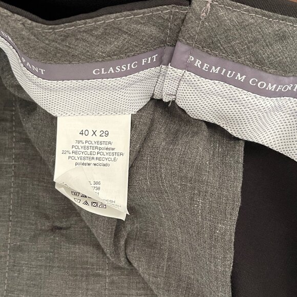 Haggar Stria Men's Flat Front Hidden Expandable Waistband Dress Pant Sz 40/29 - Picture 5 of 8